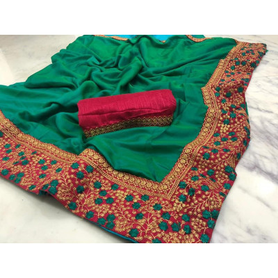 Sana Silk Saree With Heavy Embroidery Work